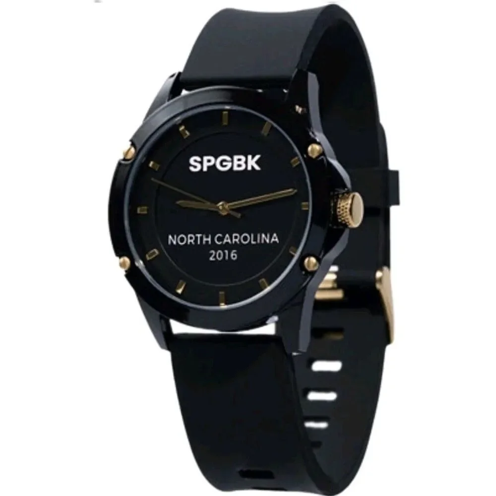 SPGBK Unisex Cumberland Black Silicone Band 44mm North Carolina 2016